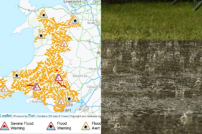 Flood warnings issued across Wales after heavy rain