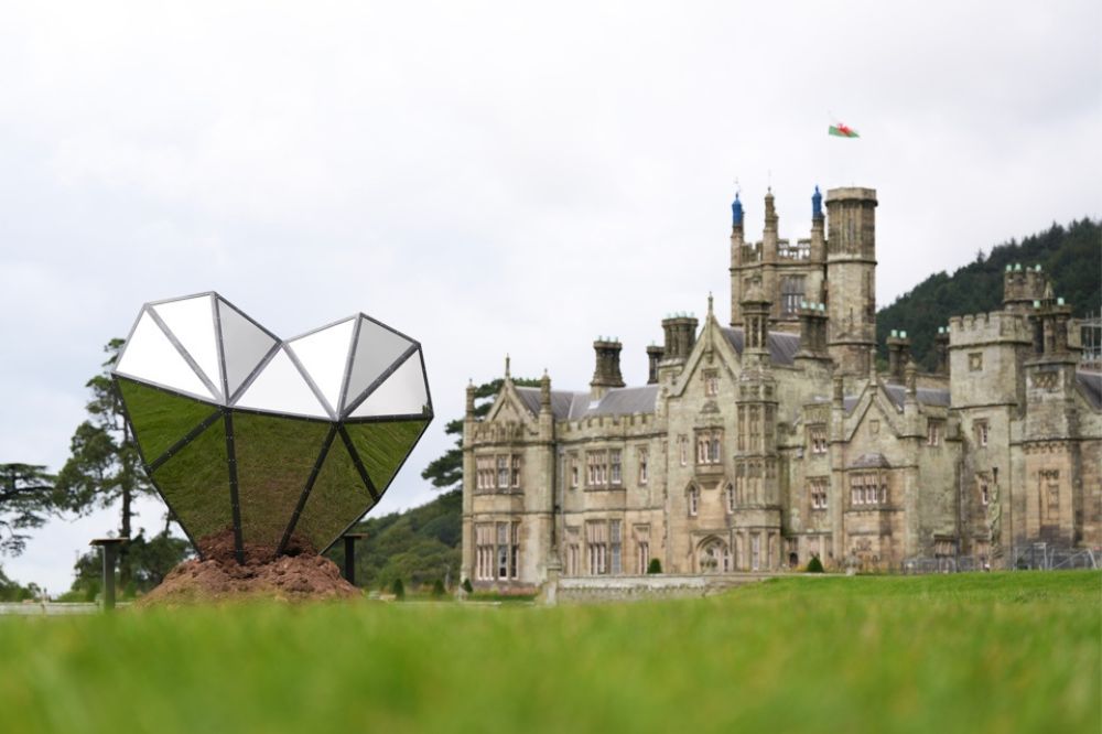 Striking 'heart of steel' unveiled in grounds of stunning Welsh castle 